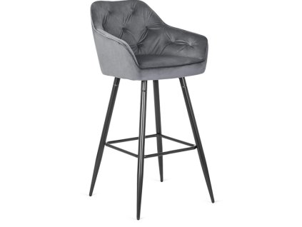LAURES VINTINO Barová stolička ANDY – sivý velúr 1