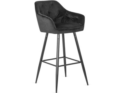 LAURES VINTINOBarová stolička ANDY – čierny velúr 1
