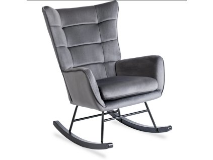 LAURES VININO Kreslo ANTONIO hojdacie, sivé