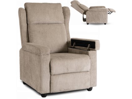 LAURES VINTINO Kreslo DARIO béžové, z menčestru