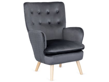 LAURES VINTINO Kreslo DONATO sivé, z velúru