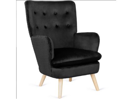 LAURES VINTINO Kreslo DONATO čierne, z velúru