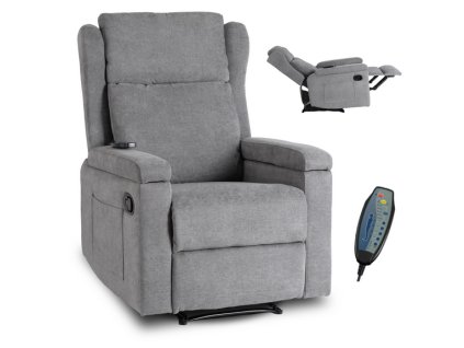 LAURES VINTINO Masážne kreslo ANDREA, sivá látka 2