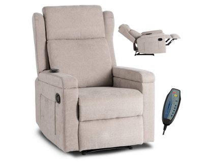 LAURES VINTINO Masážne kreslo ANDREA, bežová látka