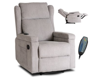 LAURES VINTINO Masážne kreslo ANDREA, sivý manšester