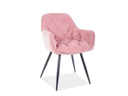 LAURES VINTINO Jedálenská stolička CHERRY MAT VELVET ružová 1