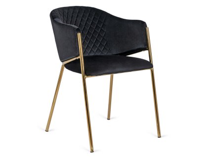 LAURES VINTINO Čierna zamatová stolička CLARA