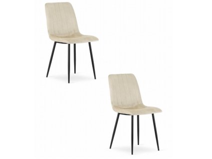 LAURES VINTINO Set 2 kresiel LAVA béžový zamat čierne nohy 1