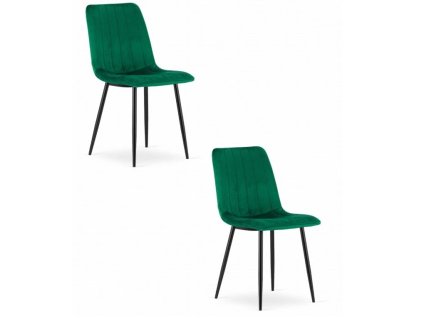 LAURES VINTINO Set 2 kresiel LAVA tmavozelený zamat čierne nohy 1