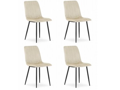 LAURES VINTINO Set 4 kresiel LAVA béžový zamat čierne nohy 1