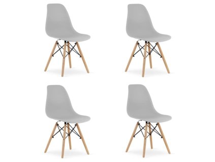 LAURES VINTINO Set 4 stoličiek OSAKA sivé čierne nohy 1