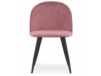 LAURES VINTINO Stolička BELLO tmavoružový zamat čierne nohy 1