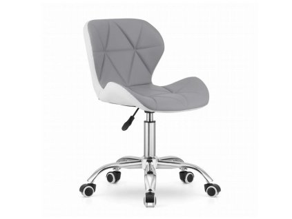 LAURES VINTINO Otočná stolička AVOLA velvet - sivá a biela
