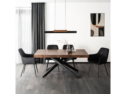 LAURES VINTINO Zostava rozkladací stôl HAMPTON a 4 stoličky BRESSO Čierne 2