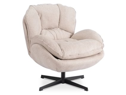 LAURES VINTINO Relaxačné otočné kreslo DALILA krémové