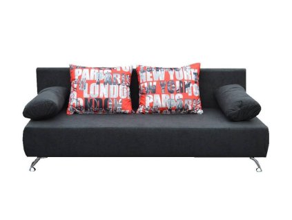 LAURES VINTINO Lacná rozkladacia pohovka KALI LUX čierna 1