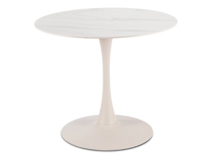 LAURES VINTINO Stôl ALDO 90 cm biely/kašmírový