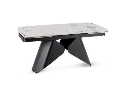LAURES VINTINO Rozkladací keramický stôl RENATO 160–240 cm biely mramor/Čierny