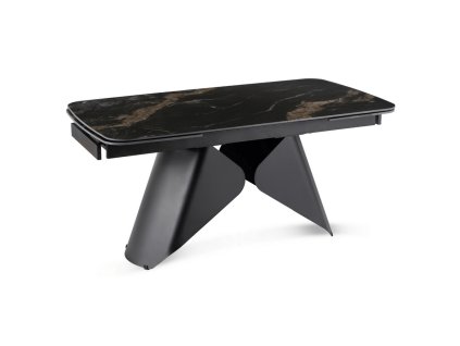 LAURES VINTINO Rozkladací keramický stôl RENATO 160–240 cm čierny mramor/Čierny