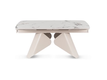 LAURES VINTINO Rozkladací keramický stôl RENATO 160–240 cm biely mramor/Kašmir