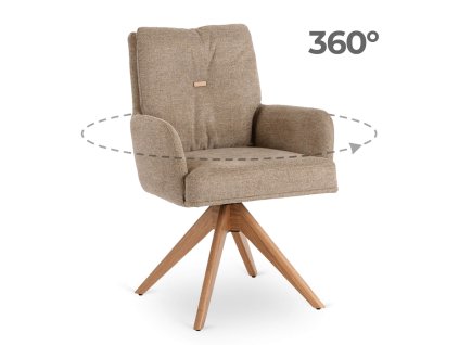 Čalúnená otočná stolička Bono – hnedá moderná