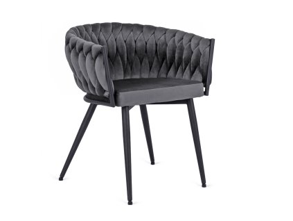 vintino laures jedálenska stolicka orion sivá zamatova velvet cierne nohy 1