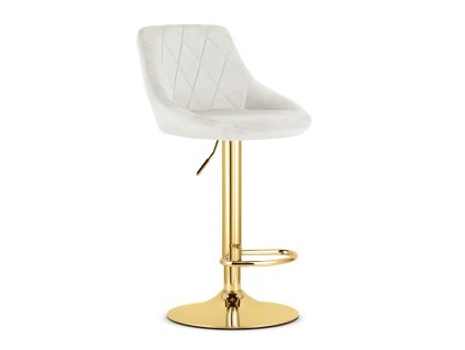 vintino laures otocna barova stolicka biela zlata velvet zamatova jedalenska stolicka do kuchyne 1