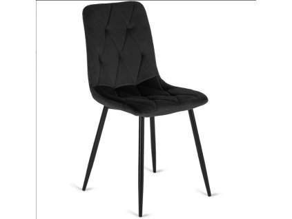 LAURES VINTINO calunene kreslo stolicka do jedalne kuchyne zamat zamatová cierna 1