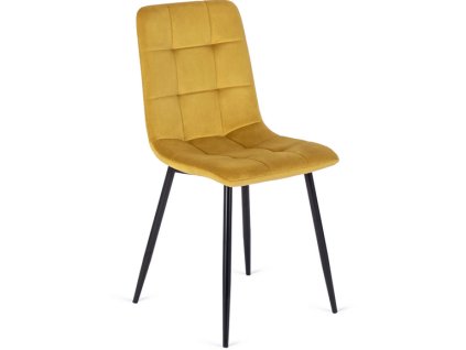 vintino laures jedálenska stolicka forli horčicová zamatova velurova loft velvet cierne nohy 2