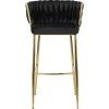 LAURES VINTINO barová stolička čierna zlaté nohy 3