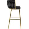 LAURES VINTINO barová stolička čierna zlaté nohy 4