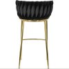LAURES VINTINO barová stolička čierna zlaté nohy 6