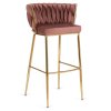 LAURES VINTINO barová stolička ružová zlaté nohy 1
