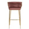 LAURES VINTINO barová stolička ružová zlaté nohy 3