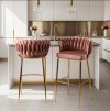 LAURES VINTINO barová stolička ružová zlaté nohy 2