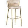 LAURES VINTINO barová stolička kremová zlaté nohy 1