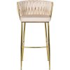 LAURES VINTINO barová stolička kremová zlaté nohy 3