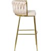 LAURES VINTINO barová stolička kremová zlaté nohy 4