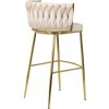 LAURES VINTINO barová stolička kremová zlaté nohy 5