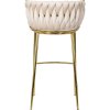 LAURES VINTINO barová stolička kremová zlaté nohy 6