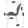 LAURES VINTINO kreslo jedalenska stolička sivá biele nohy 12