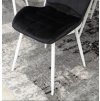 LAURES VINTINO kreslo jedalenska stolička čierna biele nohy 4