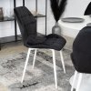 LAURES VINTINO kreslo jedalenska stolička čierna biele nohy 6