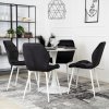LAURES VINTINO kreslo jedalenska stolička čierna biele nohy 8