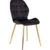 LAURES VINTINO jedálenske kuchynské kreslo čierne zlaté nohy 6