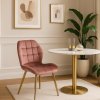 LAURES VINTINO jedalenské kuchynské kreslo ružové nohy zlaté 1