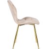 LAURES VINTINO jedalenske kuchynske kreslo kremová farba zlaté nohy 9