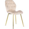 LAURES VINTINO jedalenske kuchynske kreslo kremová farba zlaté nohy 1