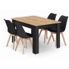LAURES VINTINO Jedálenská zostava stôl Artisan 120 X 80 čierne nohy + 4 stoličky 1
