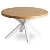 LAURES VINTINO Okrúhly konferenčný stolík SILVIO 80cm dub zlatý/biely 1